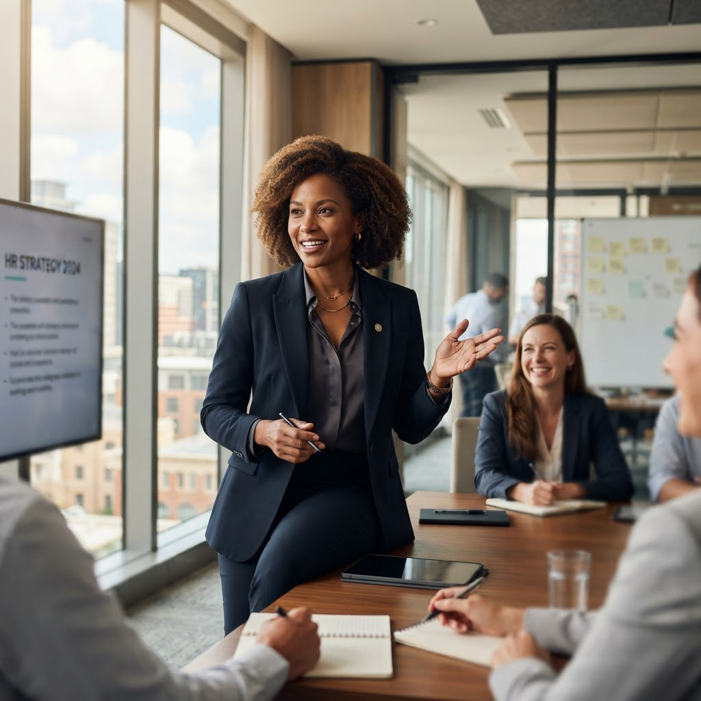 HR consultant advising a growth-stage business leader